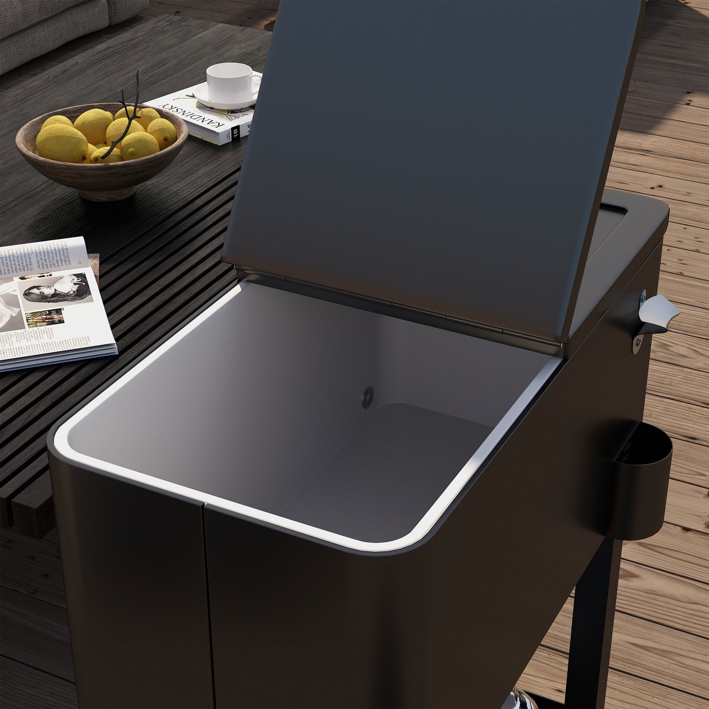 Outsunny Carro De Bebidas Refrigerado 56l Con Ruedas 67x35x80 Cm Negro_3