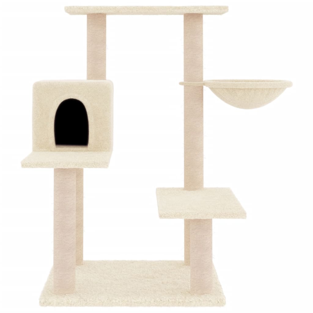 Rascador Para Gatos Con Postes De Sisal Color Crema 82,5 Cm_2