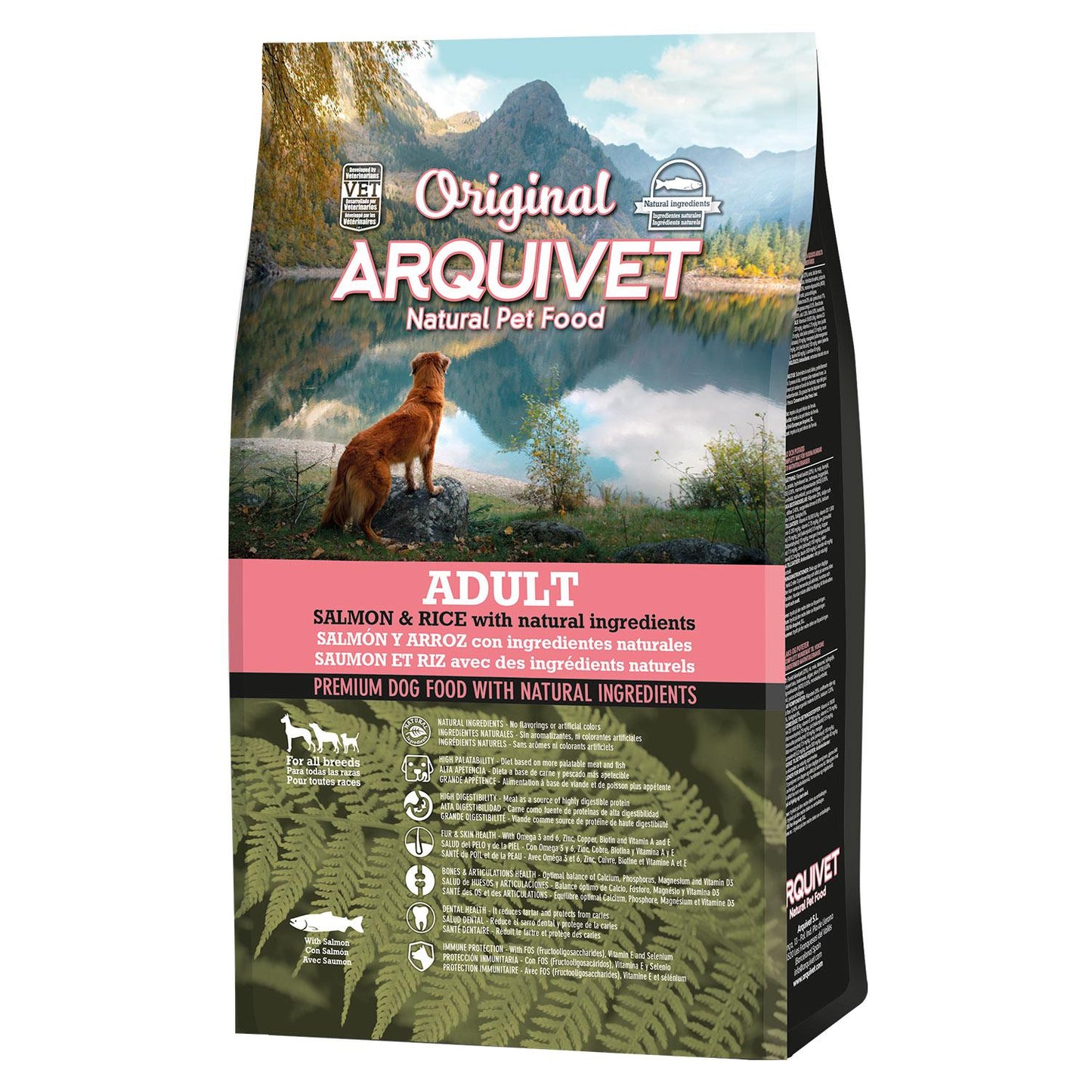 Ração para cães Arquivet Original Salmão e Arroz 12 Kg