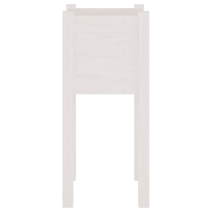 Jardineras 2 Uds Madera Maciza De Pino Blanco 31x31x70 Cm_4