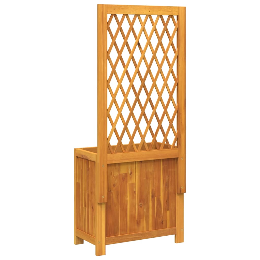 Jardinera Con Enrejado Y Estante Acacia Maciza 55x29,5x132 Cm_5