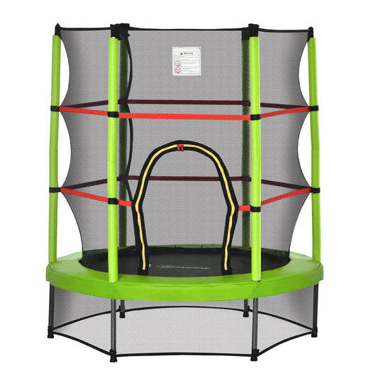 Homcom Cama Elástica Infantil Con Red De Seguridad Ø140x160cm Multicolor_0