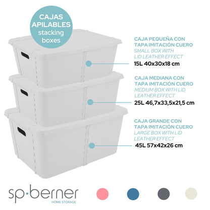 4x Life Story Caja Almacenaje Con Tapa Small 15l Light Grey_2
