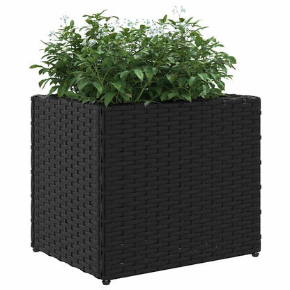 Jardineras 2 Unidades Ratán Sintético Negro 36x30x32 Cm_3