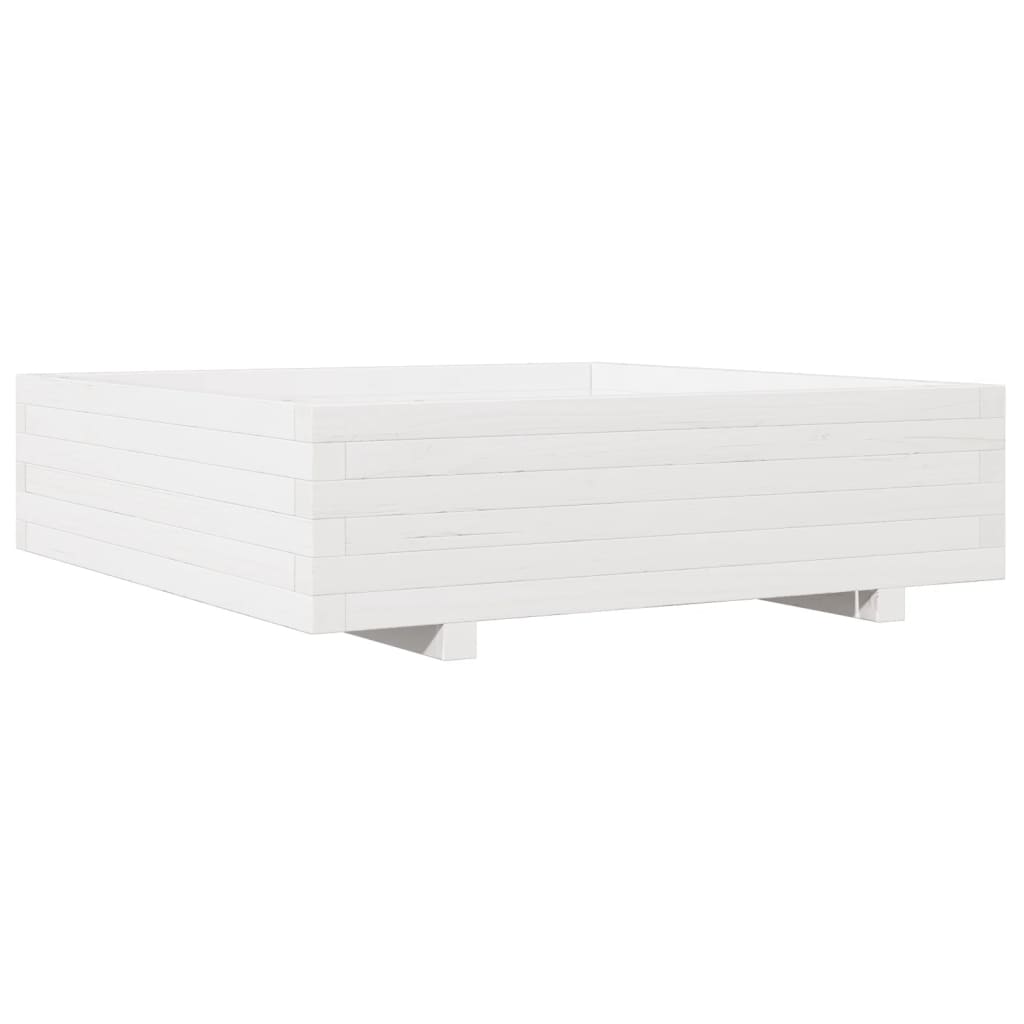 Jardinera De Madera Maciza De Pino Blanco 90x90x26,5 Cm_0