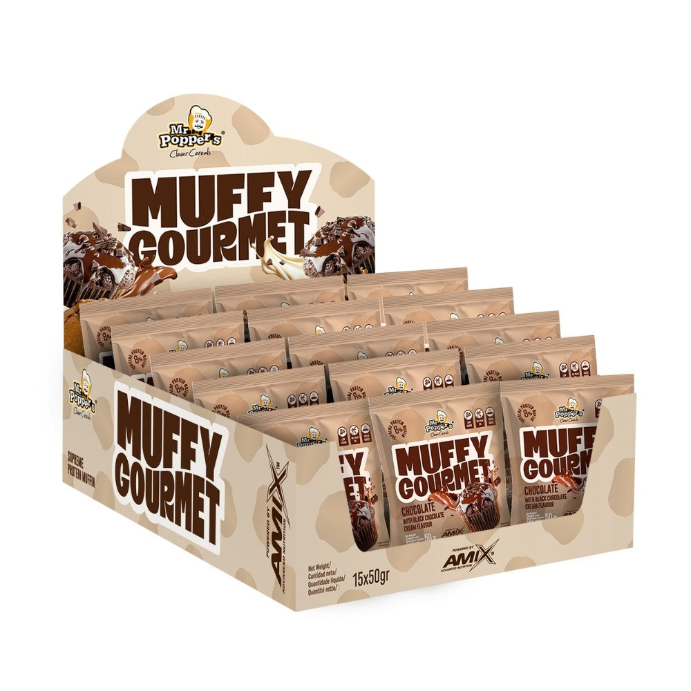 Muffins Gourmet 15x50gr Sabor Chocolate Y Chocolate Negro Mr.popper's Amix_0