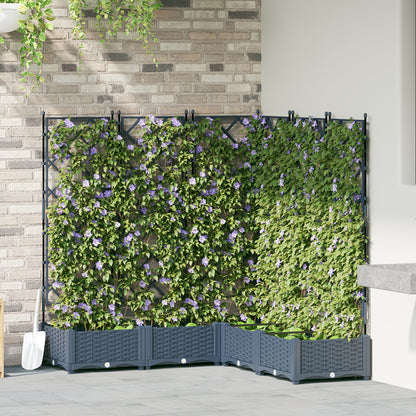Vidaxl Maceta De Jardín Con Enrejado 5 Pcs Gris 120 X 120 X 125.5 Cm_1