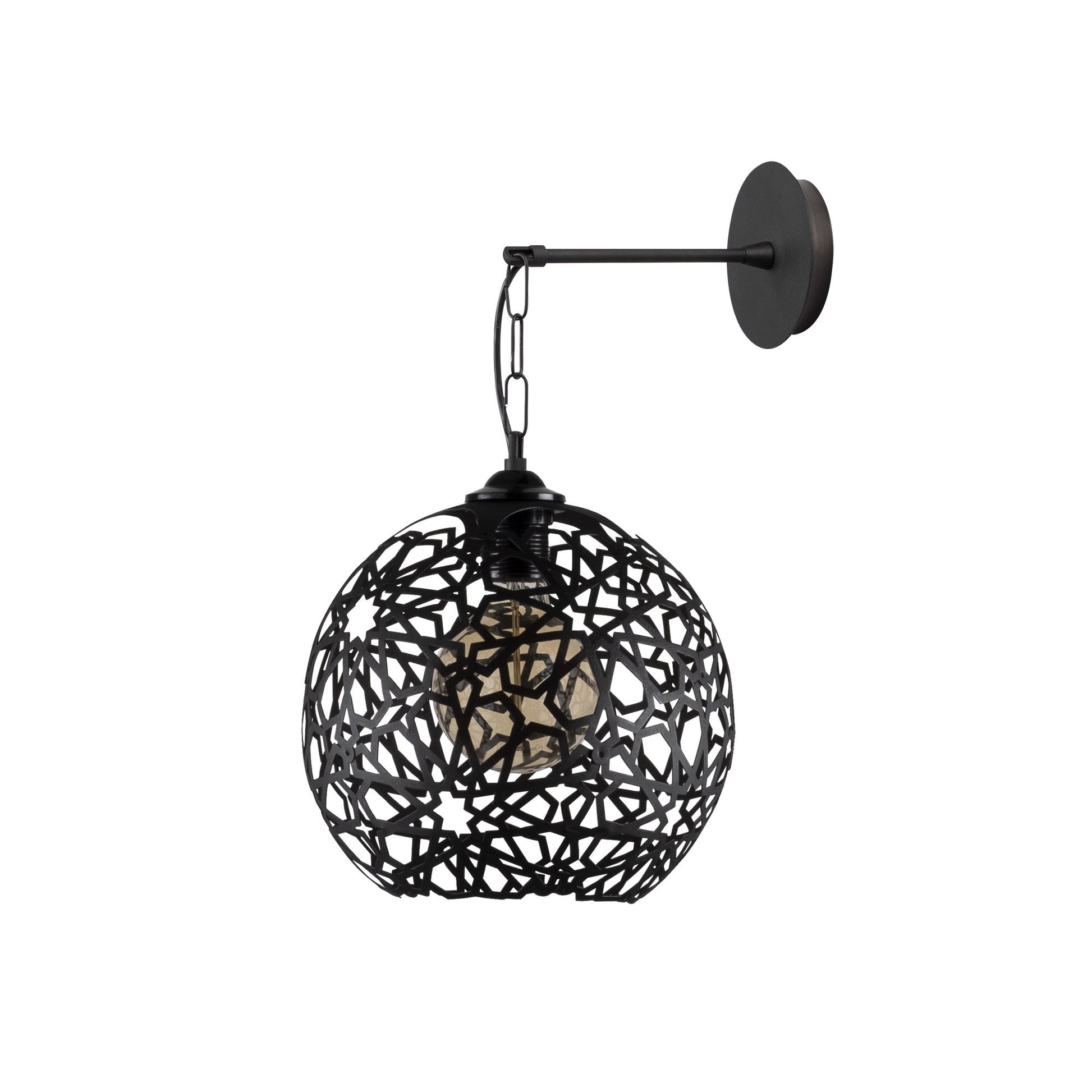 Aplique De Pared, Metal , Negro, 25x30x35, Casquillo E 27 Max 40 W_0
