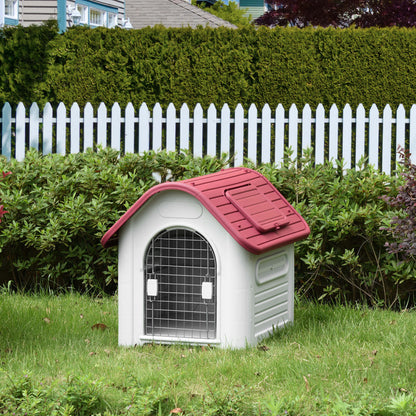 Pawhut Caseta De Perro Con 3 Respiraderos Puerta Ventana Para Jardín Terraza_3