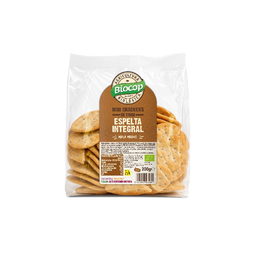 Mini Crackers Integrais de Trigo Espelta com Fermento Natural Biológico Biocop 200 g