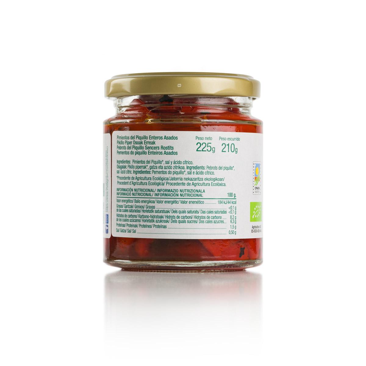 Pimentos Piquillo Extra Orgânicos Inteiros BIO Ékolo 225 g