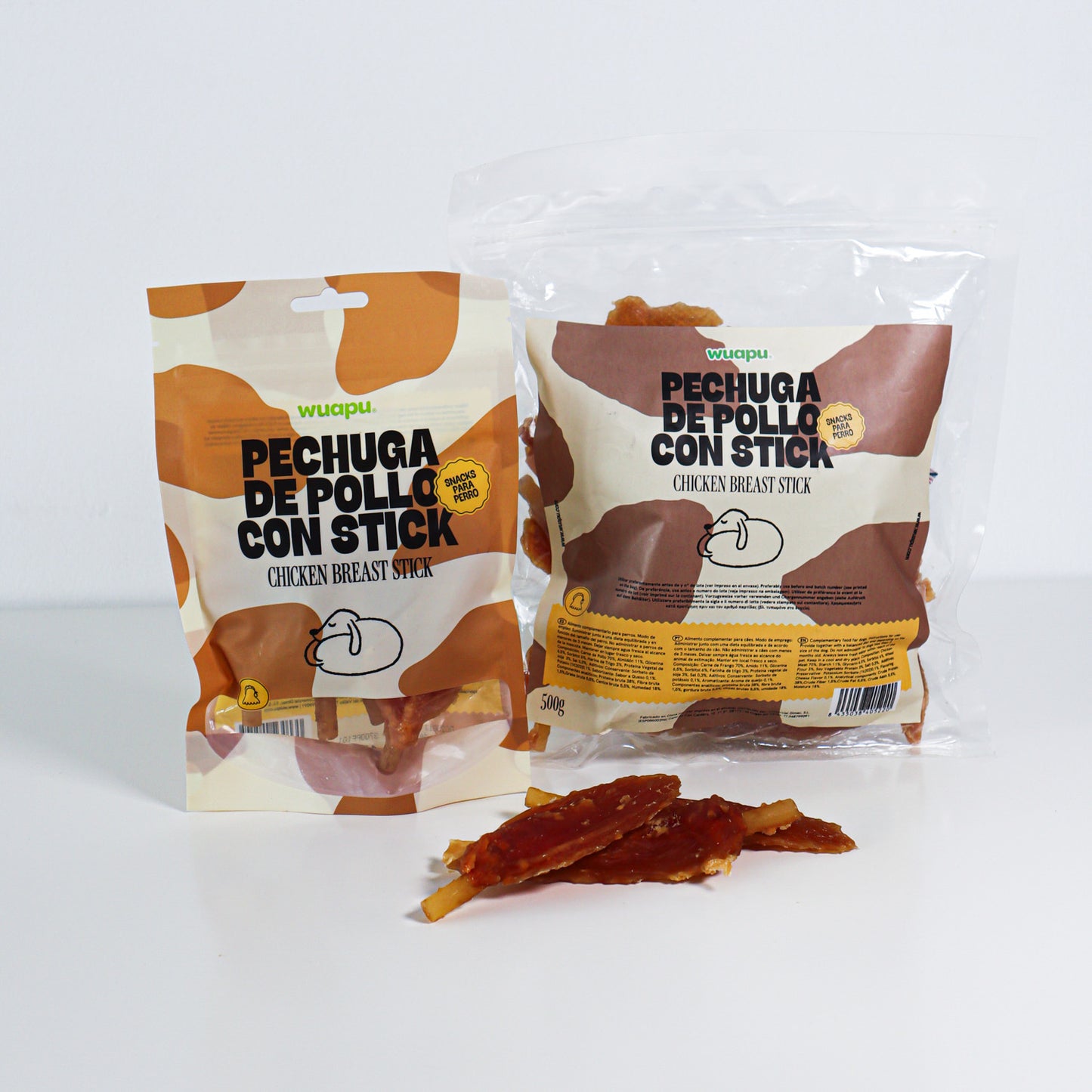 Snack Para Perro En Stick Sabor Queso Con Pollo Desecado Wuapu 500gr_0