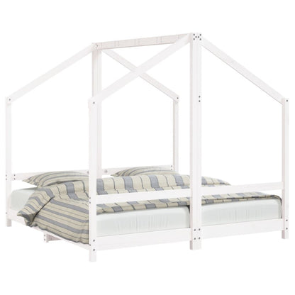 Vidaxl Estructura De Cama De Niños Madera De Pino Blanco 2x(80x160) Cm_0
