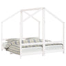 Vidaxl Estrado de cama para crianças em madeira de pinho branco 2x(80x160) Cm