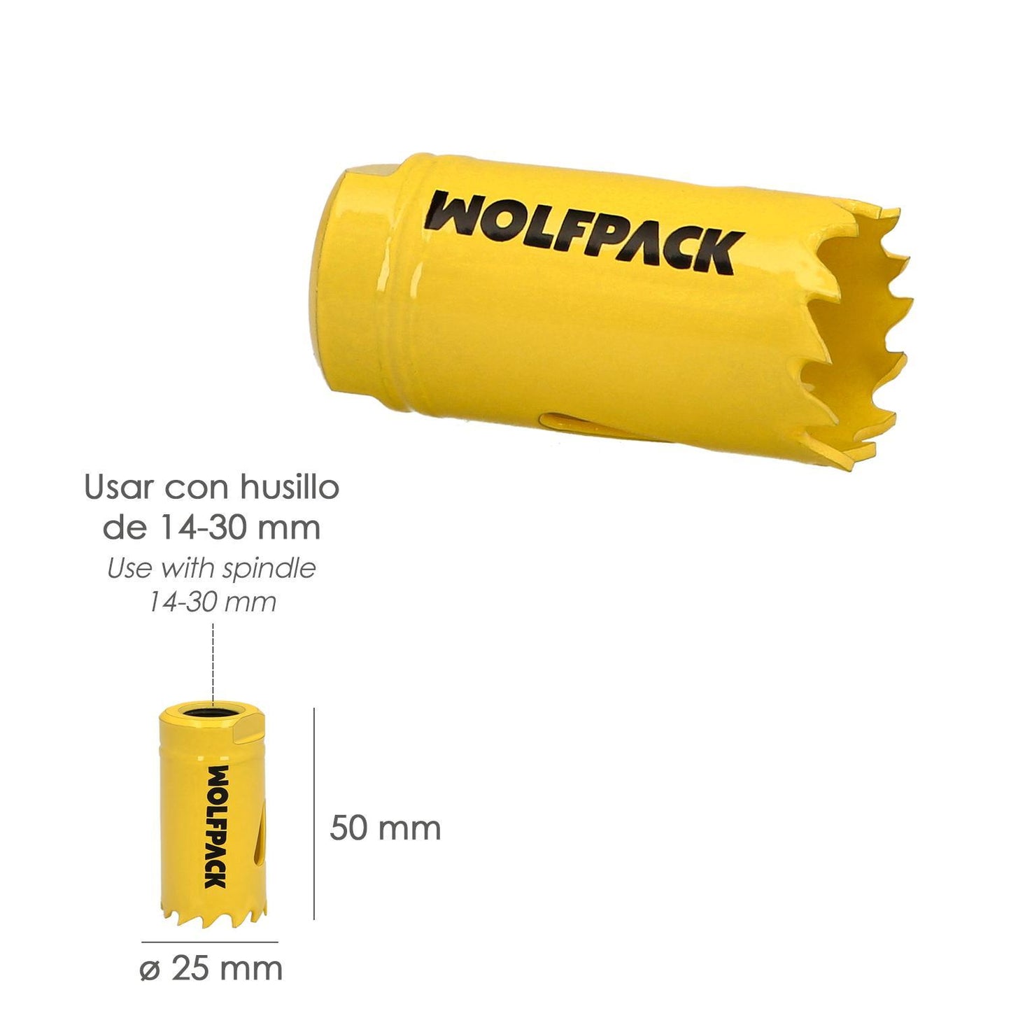 Corona Sierra Bimetal Ø 25 Mm. Templado Termico, Base Reforzada. Corona Madera, Broca Agujeros Madera, Acero, Hierro, Plasticos