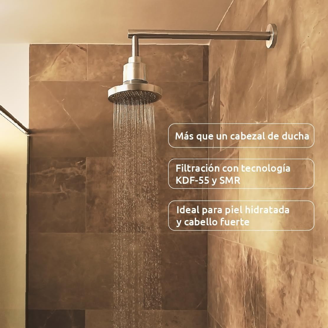 Pacote de chuveiro com filtro anual ShowerPro Rain SMR Tappwater