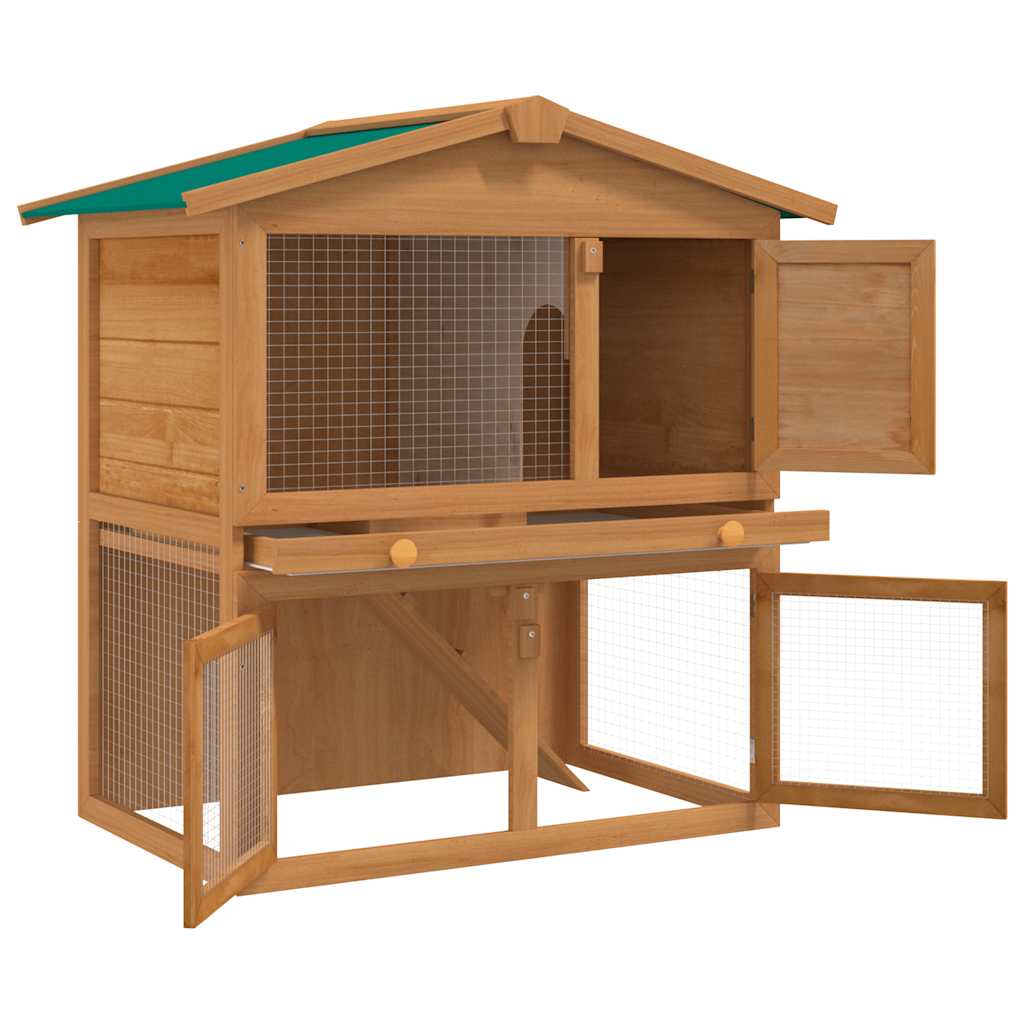 Casa De Animales Pequeños Jaula Conejera 3 Puertas Madera_2