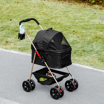Pawhut Carrito Para Perros Plegable 3 En 1 Con Cesta De Almacenaje 76x50x102 Cm_1