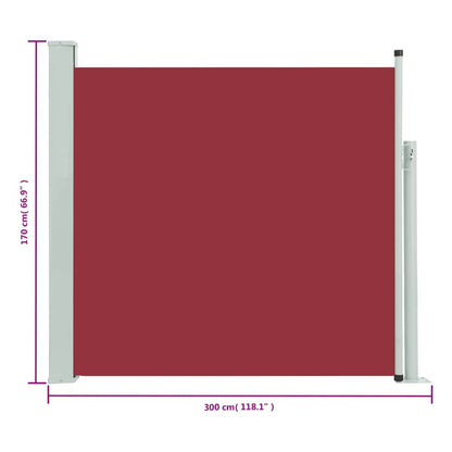 Vidaxl Toldo Lateral Retráctil De Jardín Rojo 170x300 Cm_2