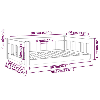 Vidaxl Cama Para Perros Madera Maciza De Pino 95,5x65,5x28 Cm_2