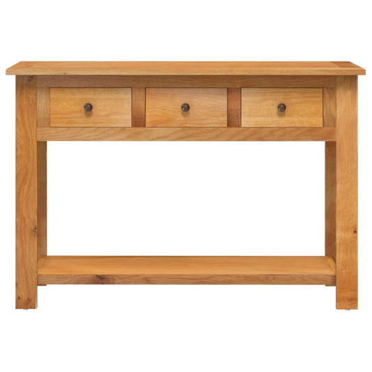 Mesa Consola De Madera Maciza De Roble 110x35x75 Cm_0