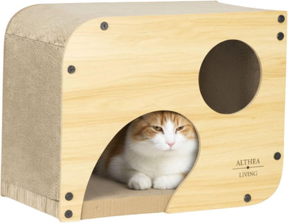 Rascador Para Gatos Carabela Nido Con Túnel Integrado 3 En 1 Althea Living 34x44x25cm_1