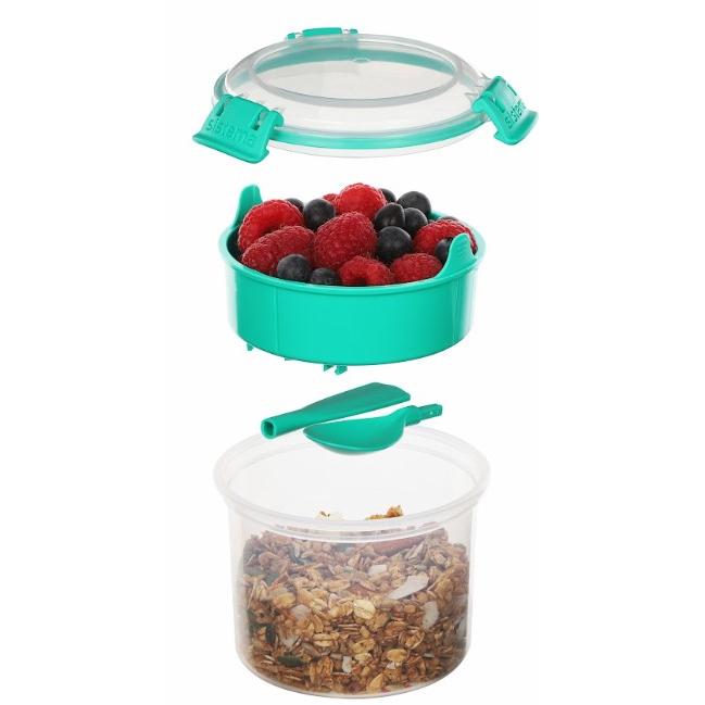 Sistema Breakfast To Go Round Recipiente Hermético para Lanche 530 ml