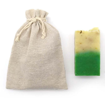 Jabón Natural Aloe Vera Y Rosa Mosqueta 90g En Bolsa Regalo De Yute - Piel Seca, Madura O Con Manchas - Hidratante_3