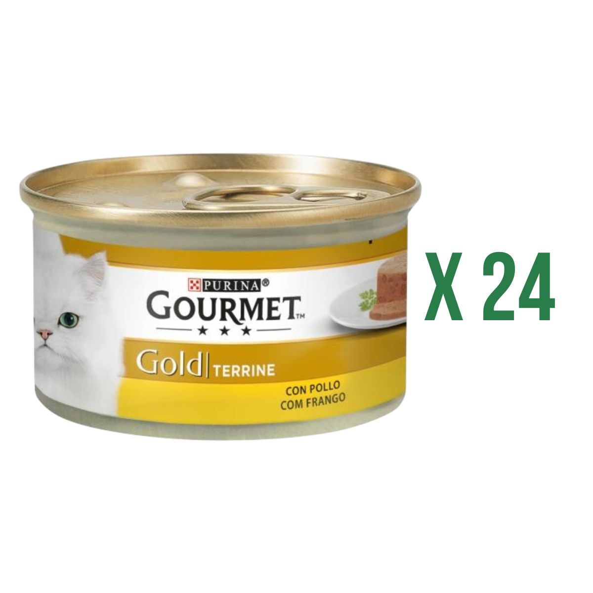 Embalagem de 24 x Ração Húmida para Frango GOURMET GOLD 85g
