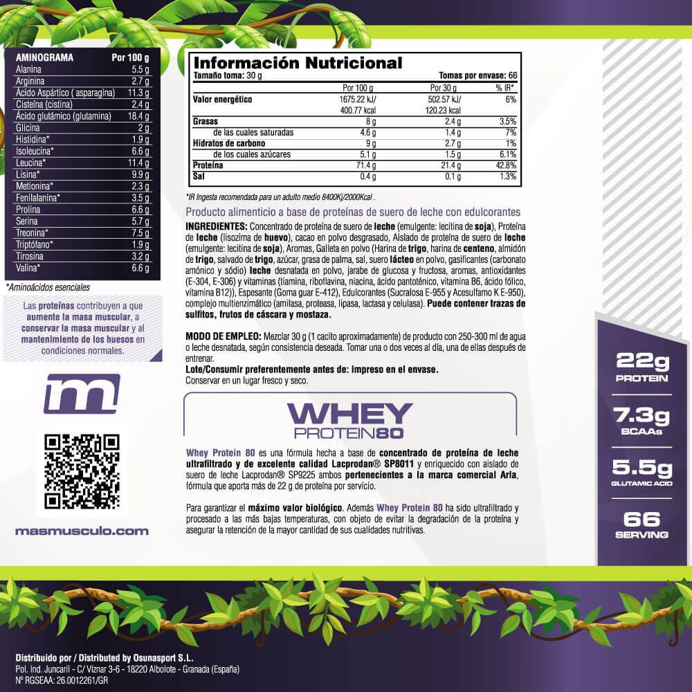 Whey Protein80 - 2 Kg - Jurassic Choc - Aumenta La Masa Muscular - Masmusculo_4