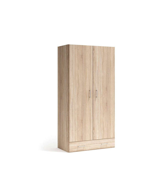 Armario 2 Puertas Abatibles Y 1 Cajón Acabado Roble Cambrian, 197cm(alto) 99cm(ancho) 51c_0