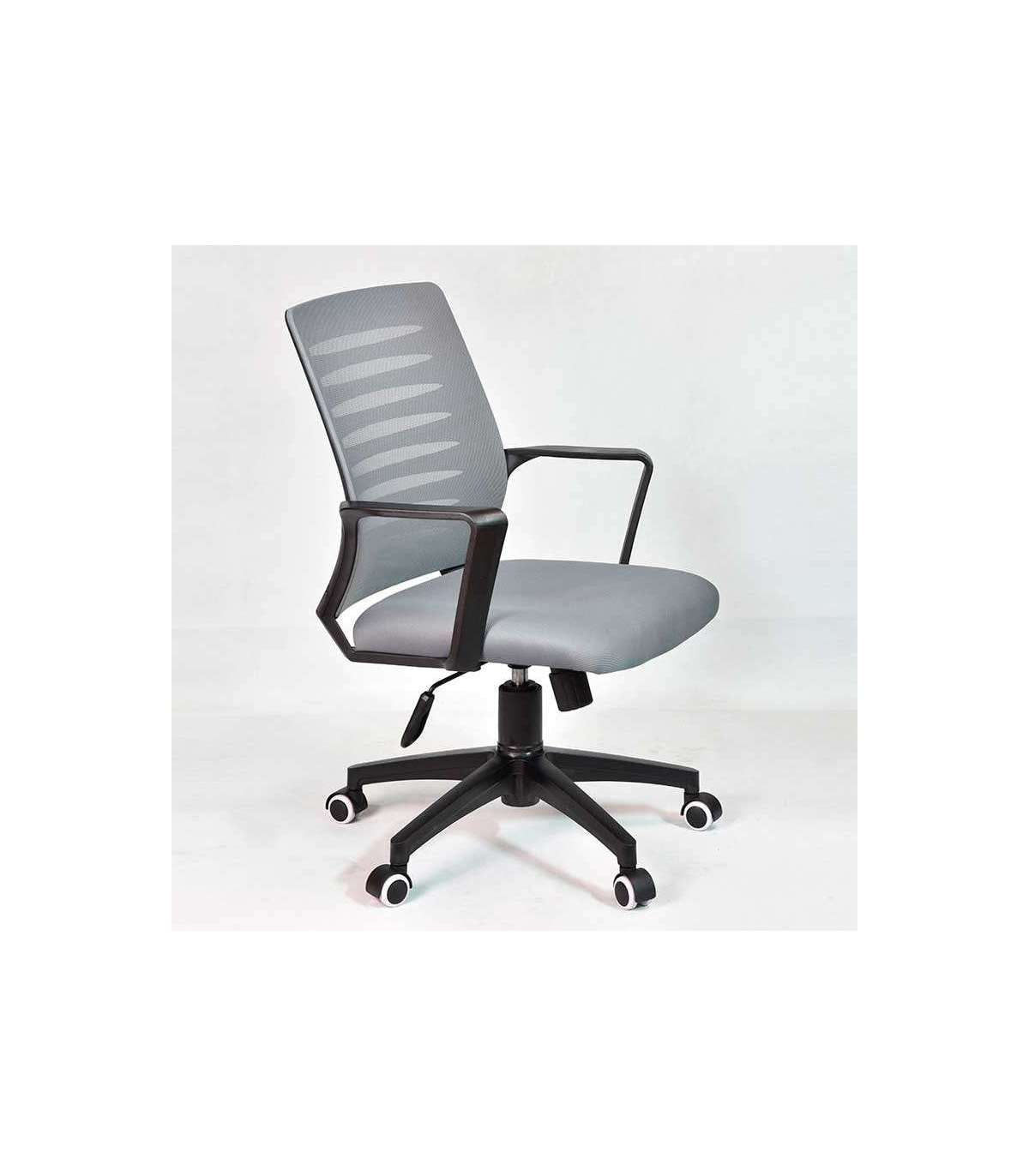 Silla Despacho De Diseño Moderno Giratoria Elevable Acabado Gris, 58cm(ancho) 89/99cm(altura) 64cm(fondo)_4
