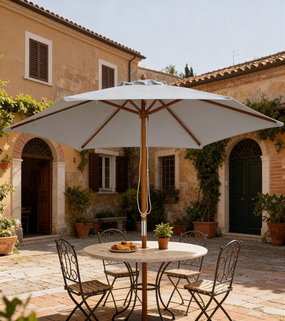 Outsunny Sombrilla De Jardín Ø250x230 Cm Con Poste Desmontable Gris_4