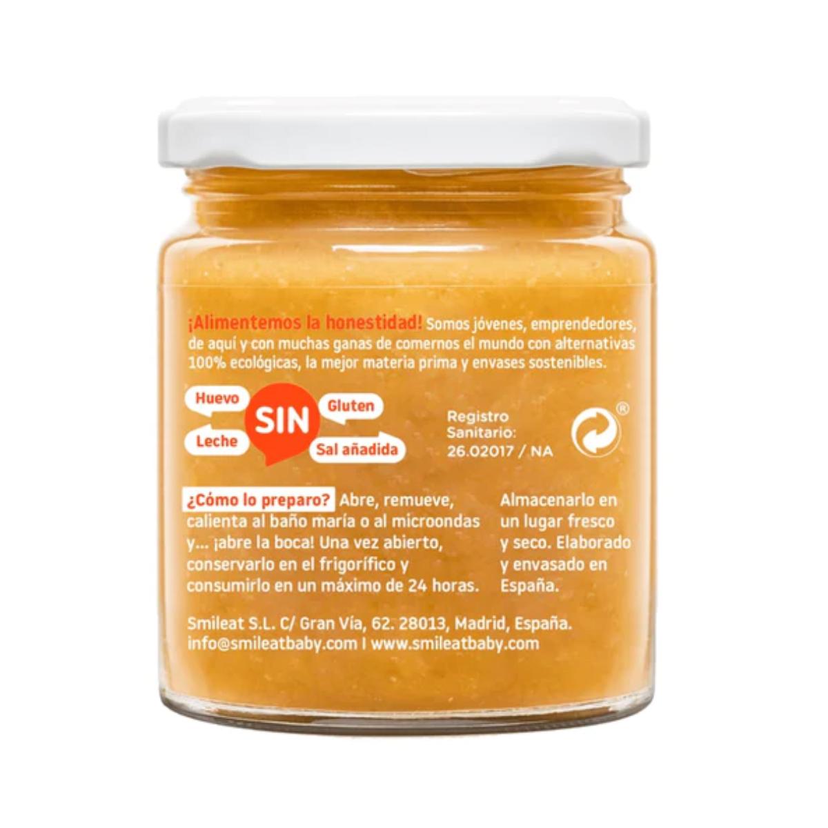 Embalagem de 12 frascos de abóbora e courgette biológica Smileat +6 meses 230g