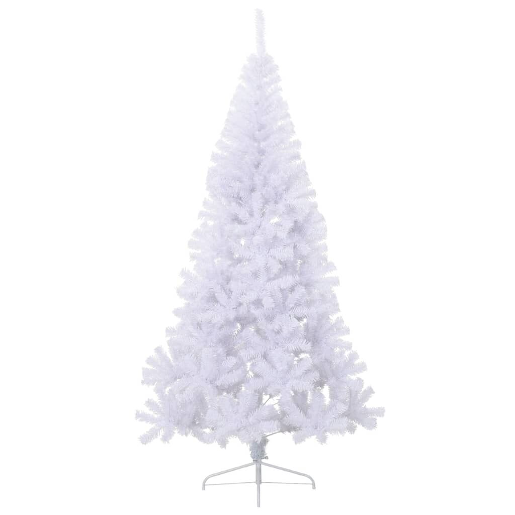 Vidaxl Medio Árbol De Navidad Artificial Con Soporte Pvc Blanco 240 Cm_1