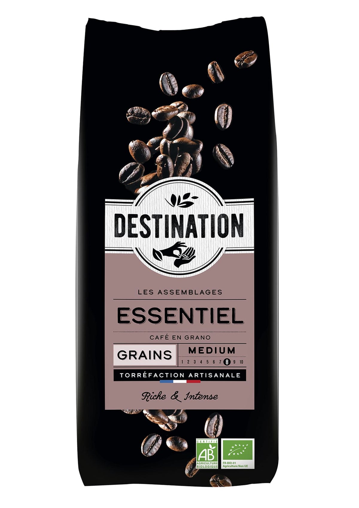 Café Essentiel Arabica y Robusta Grano Bio Destination 1 Kg