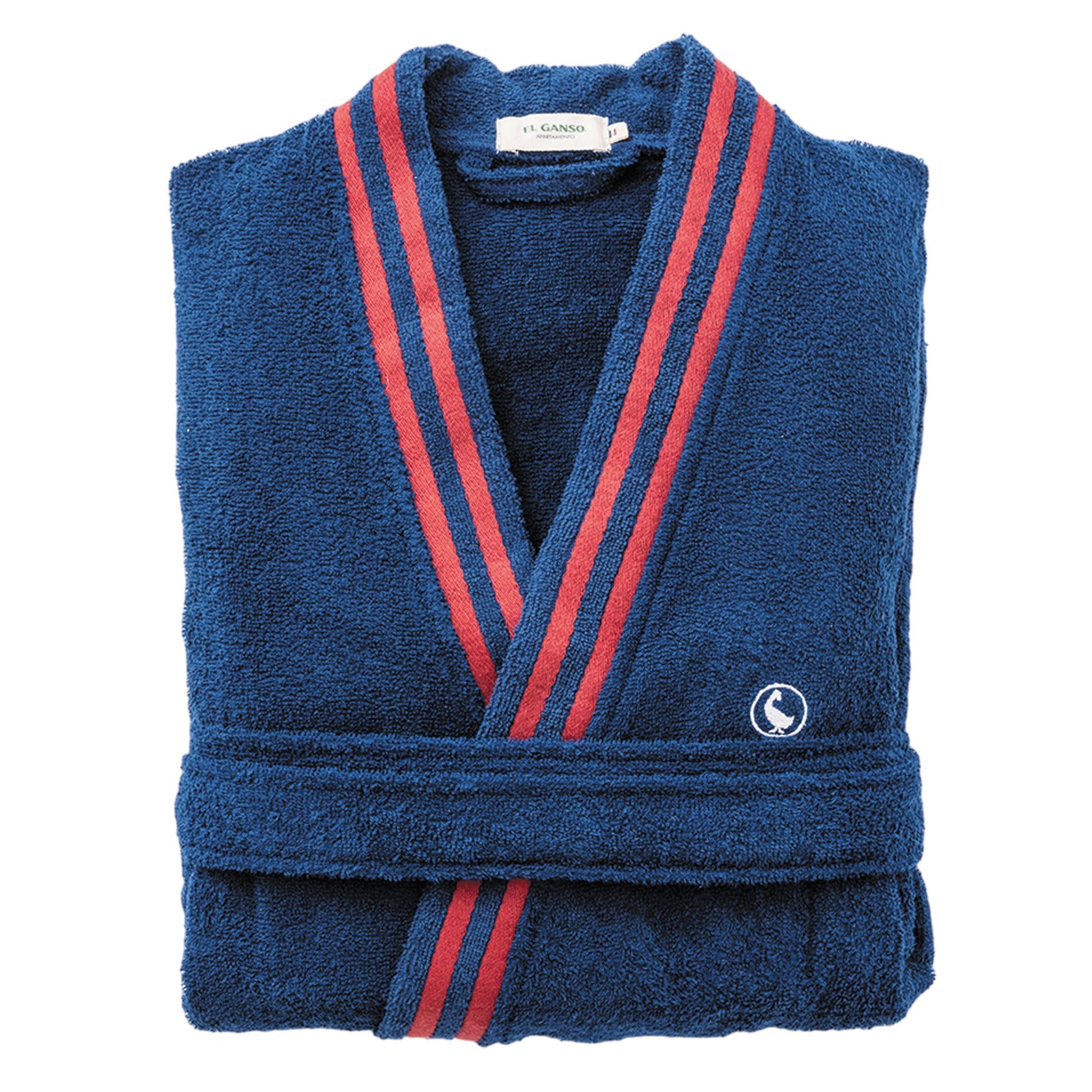 Albornoz Azul Marino M/l 320gsm 100% Algodón Con Logo Bordado El Ganso_0