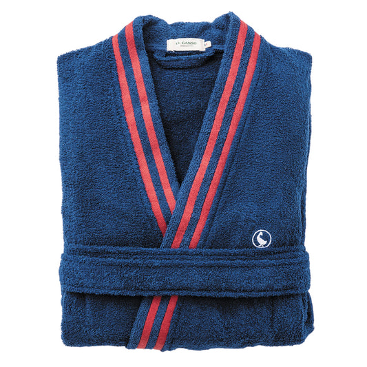 Albornoz Azul Marino S/m 320gsm 100% Algodón Con Logo Bordado El Ganso_0