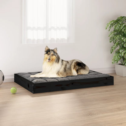 Cama Para Perros Madera Maciza De Pino Negro 91,5x64x9 Cm / Vetonek_5