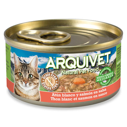 Arquivet atum branco e salmão em molho 80 g Ração húmida para gatos