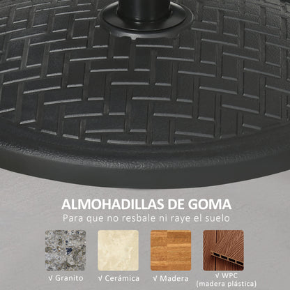 Outsunny Base De Sombrilla De Hormigón 14 Kg Para Mástil De Ø32-38 Mm Ø46x34 Cm_5