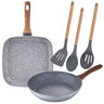 26 Cm E 28x28 Cm Brill Skalls Situada Em Alumínio Forjado E Definir 3 Utensílios De Cozinha San Ignacio