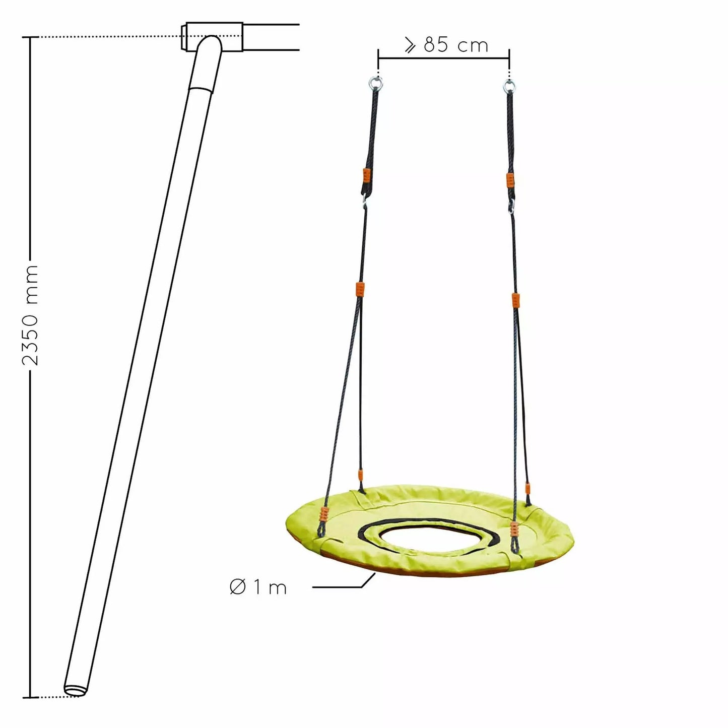 Assento de anel têxtil para baloiço de ninho aberto Soulet
