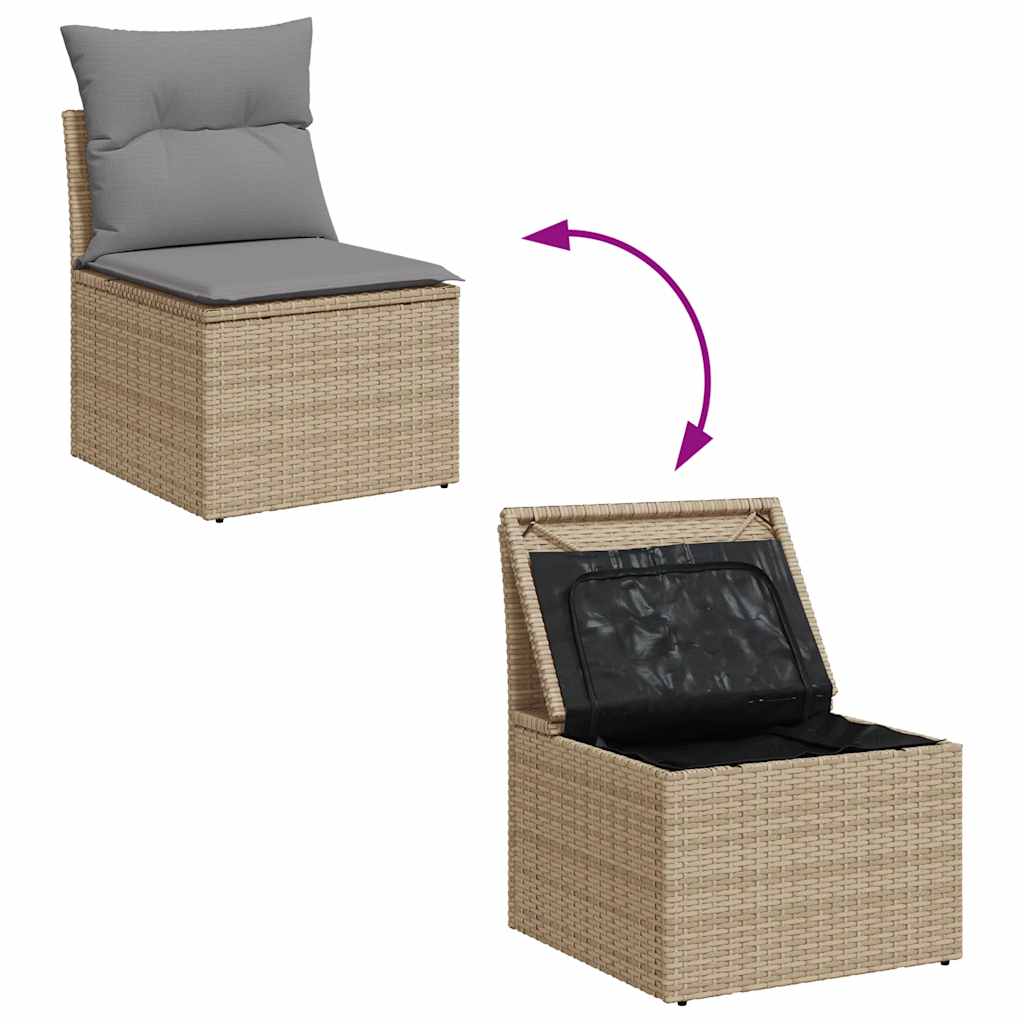 Juego De Sofás Jardín Con Cojines 6 Pzas Ratán Sintético Beige / Vetonek_0