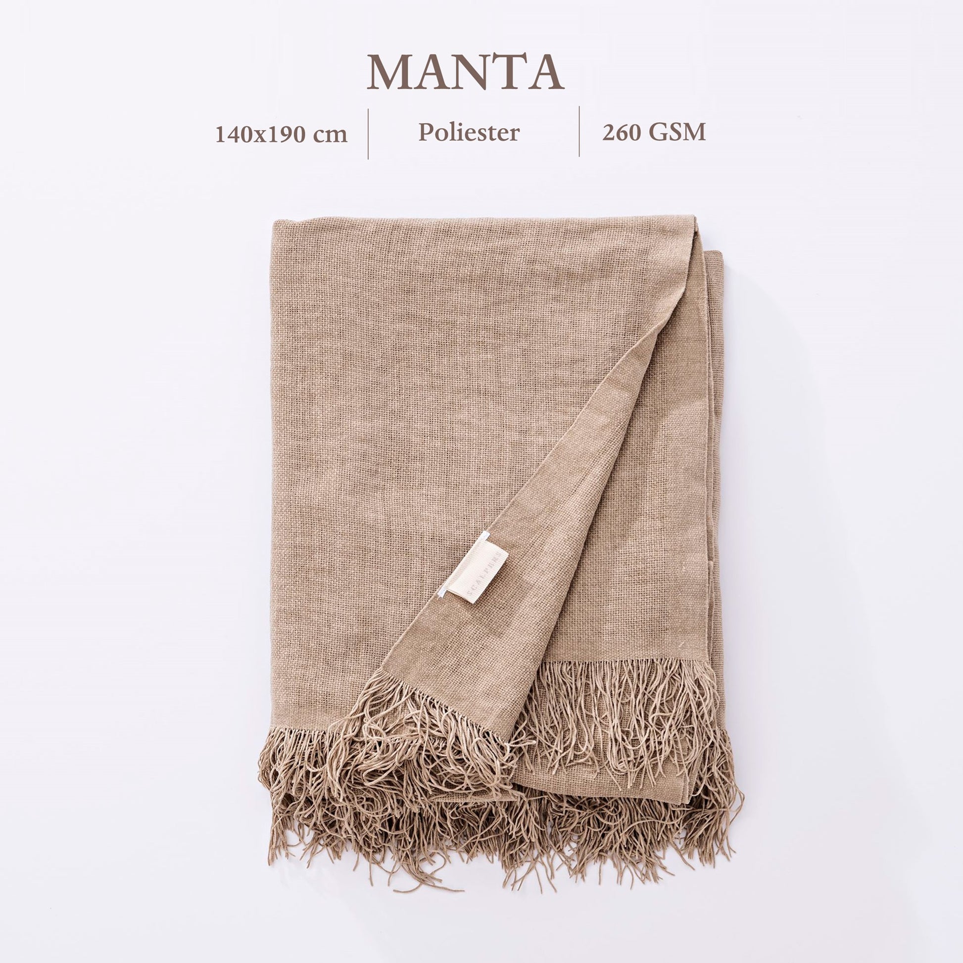 Manta De Chenilla 140x190cm 100% Poliester 260gsm Marron Scalpers Home