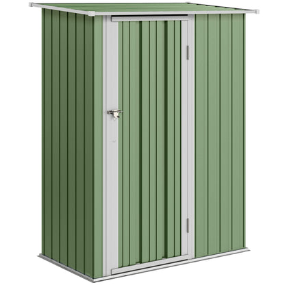 Outsunny Caseta De Jardín 1,07m² 142x86x189cm Metálico Con Puerta Verde_0