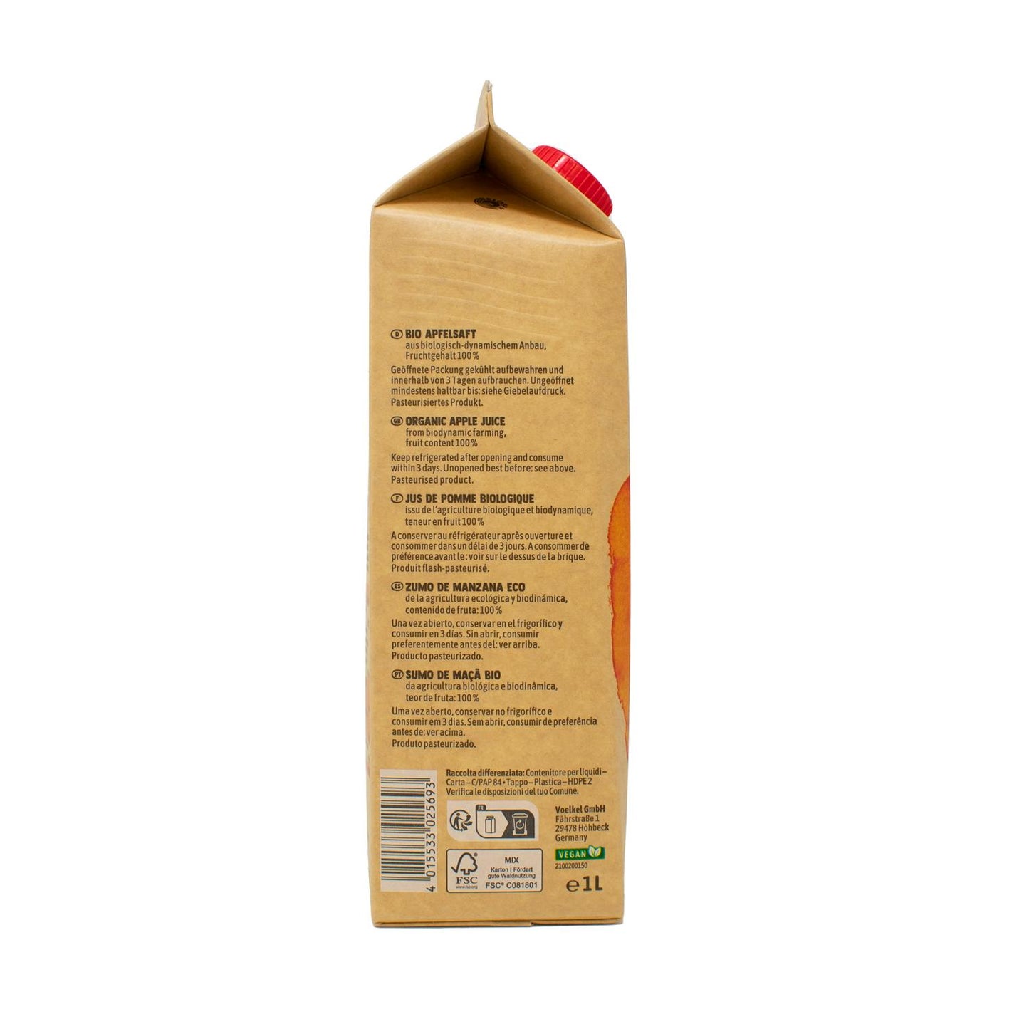 Sumo de Maçã Biológico Demeter Voelkel 1 L