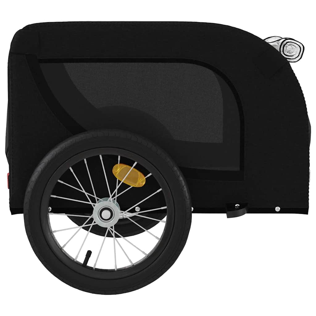 Remolque De Bicicleta Mascotas Hierro Tela Oxford Negro_5