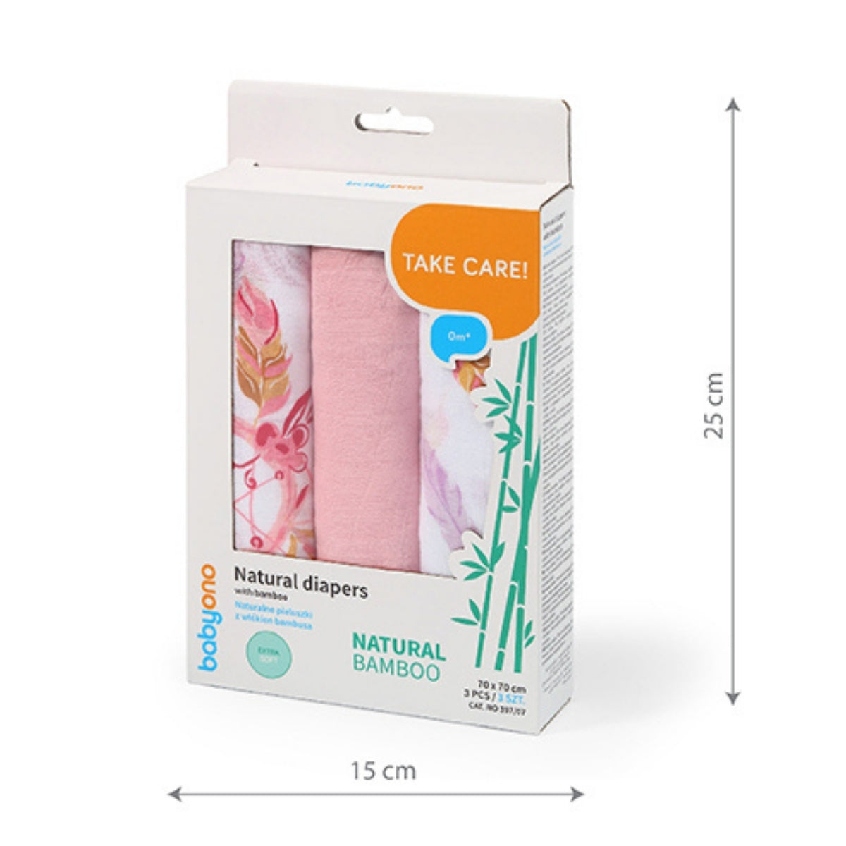 Pack 3 Muselinas Bambú Organico 70x70 Cm Rose_2