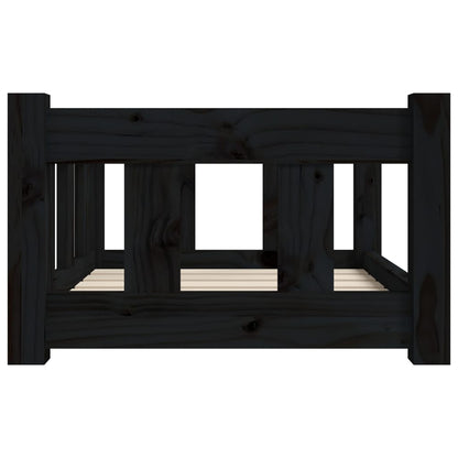 Vidaxl Cama Para Perros Madera Maciza De Pino Negro 55,5x45,5x28 Cm_4